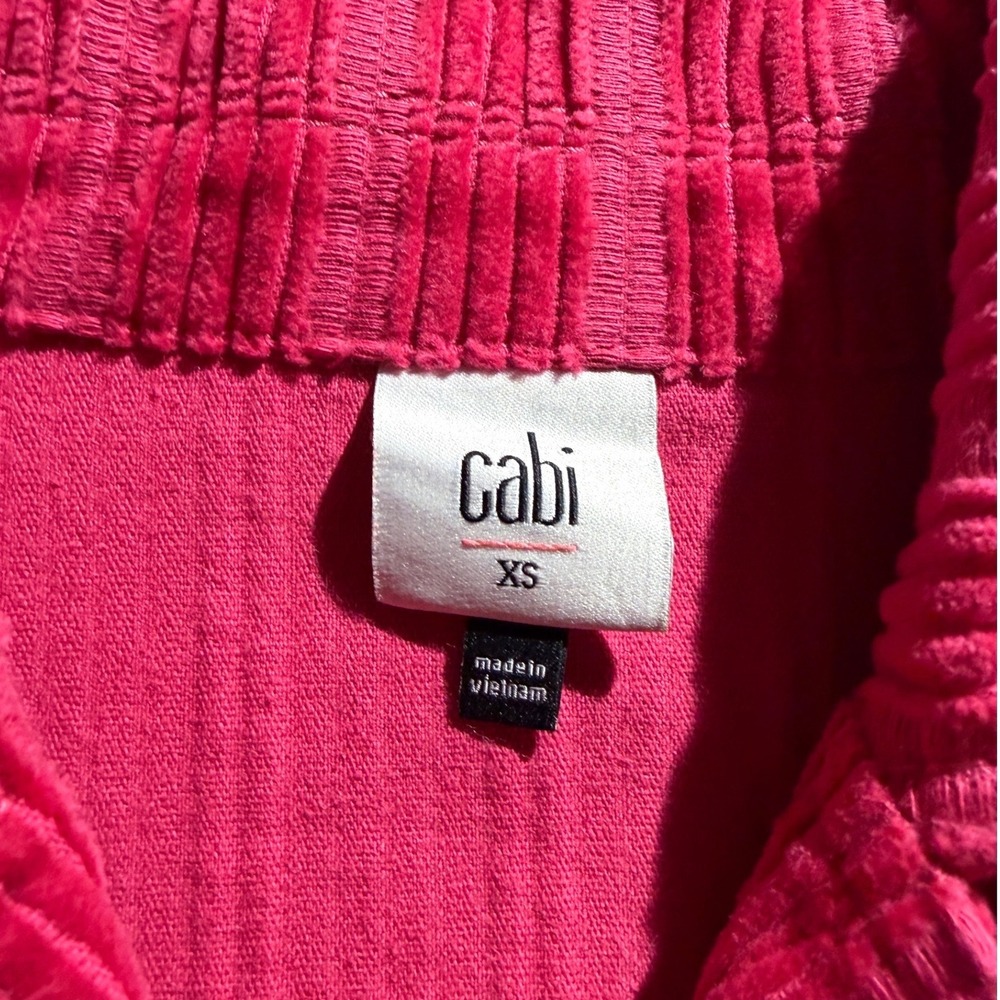 Cabi 4124 Hot Pink Corduroy Jacket Womens XS Cotton Ribbed Trucker Button Up - Picture 8 of 10